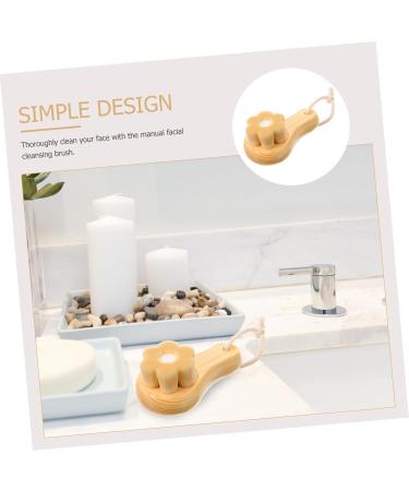 Facial Wash Brush with Wooden Handle Scrubber Face Scrub Exfoliate for Face Pore Cleansing Brush Face Brush Facial Exfoliator Exfoliating Pads for Face Facial Cleansing Brush Tool - Buy Online on GoSupps.com