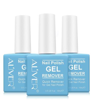 (3 PACK) Gel Nail Polish Remover, Professional Remove Gel Nail Polish Within 3-6 Minutes - Quick & Easy - No Need For Foil, Soaking Or Wrapping