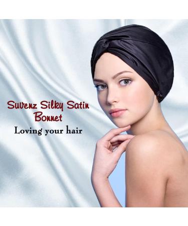 Satin Silk Bonnet for Sleeping | Anti-Frizz Hair Wrap | Elastic Adjustable Band | Protect Natural Hair | High Fashion Design - Buy Online on GoSupps.com