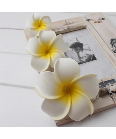 Demarkt Plumeria Hair Clips - Yellow Flower Hair Accessories | 4cm DIY Hair Clips for All Styles - Buy Online on GoSupps.com