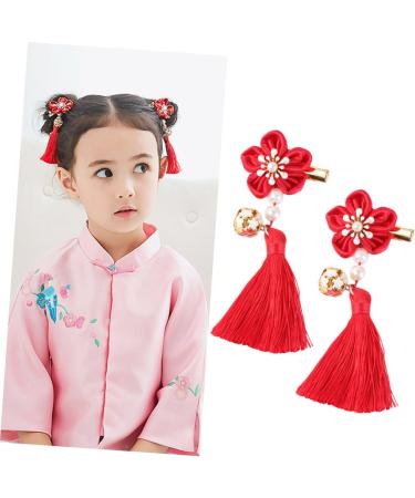 ABOOFAN 2 Pairs Chinese Style Hairpins Tassel Hair Clips Hair Clips for Girls Girl Hair Clips Japanese-style Hairpin Kids Hairpin for New Year Hair Clip for Han Chinese Clothing Bow Tie - Buy Online on GoSupps.com