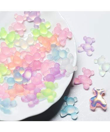 Glow in the Dark Gummy Bear Nail Charms - 60 Pcs | Cute 3D Nail Art Supplies for Acrylic Nails | Kawaii Nail Gems and Rhinestones for Nail Decor - Buy Online on GoSupps.com