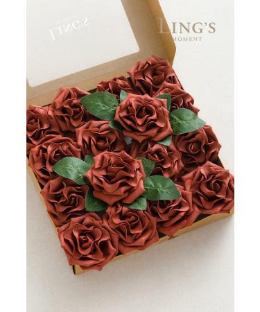 Amber Avalanche Rose 16pcs - 3.5 Artificial Flowers for Wedding Decor, DIY Centerpieces & Bouquets - Buy Online on GoSupps.com