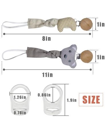 Lichuanuk Baby Pacifier Chain Set - 2-Piece Fabric Clip & Beech Wood for Boys & Girls - Includes Pacifier Rings - Ideal for All Baby Bite Toys - Buy Online on GoSupps.com