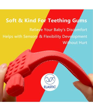 Soft Silicone Baby Teething Toys - BPA-Free Teethers for Babies 0-12 Months | Easy to Clean & Freeze - 3 Pack with Clip Holder | DHOZA T-Toys - Buy Online on GoSupps.com