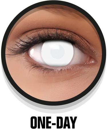FUNZERA Dead Zombie Halloween Contact Lenses - White Non-Prescription Pack of 2 for Cosplay & Carnival - Buy Online on GoSupps.com
