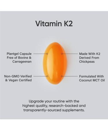 Sports Research Vitamin K2 100 mcg - 60 Veggie Softgels for Bone & Heart Health - Buy Online on GoSupps.com