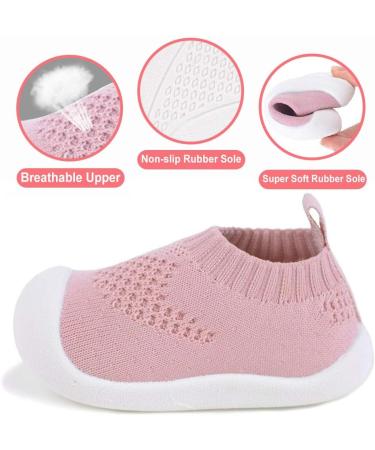 Babies Mesh Breathable Non-Slip Sneakers - Lightweight Toddler Shoes for Boys and Girls - Indoor Outdoor Trainers - 6 UK Child (Pink) - Buy Online on GoSupps.com