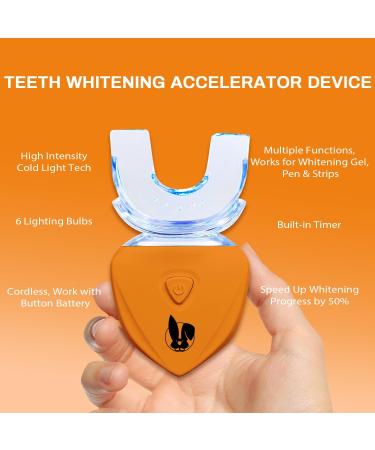 Teeth Whitening Kit for Sensitive Teeth - 40 Treatments with Pap+ Gel & Cordless Light - Fast & Safe Results - Buy Online on GoSupps.com