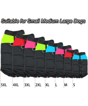 Femax Waterproof Dog Coat - Warm Winter Jacket for Small Medium & Large Dogs | Cold Weather Padded Vest - Red XXL (50cm Chest 45cm Back) - Buy Online on GoSupps.com