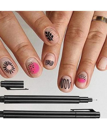 Nail Art Painting Pen Nail Art Graffiti Pen Manicure DIY Drawing Painting Liner Brush Nail Art Beauty Tool Black - Buy Online on GoSupps.com