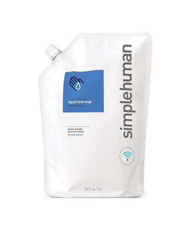 simplehuman Spring Water Moisturizing Liquid Hand Soap Refill Pouch  34 Fl. Oz. Spring Water 34 Fl Oz (Pack of 1)