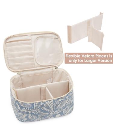 Blue Leaf Travel Makeup Bag for Women - Medium Size Cosmetic Organizer Case - Buy Online on GoSupps.com