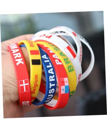 Milist 12 Stk Denmark Flag Silicone Bracelets | Custom Sporty Rubber Straps | Football Country Arm Tape - Buy Online on GoSupps.com