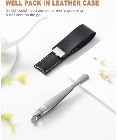 FVION 2-in-1 Cuticle Nipper & Pusher with Pouch - Matt Silver | Portable Cuticle Trimmer Tool - Buy Online on GoSupps.com