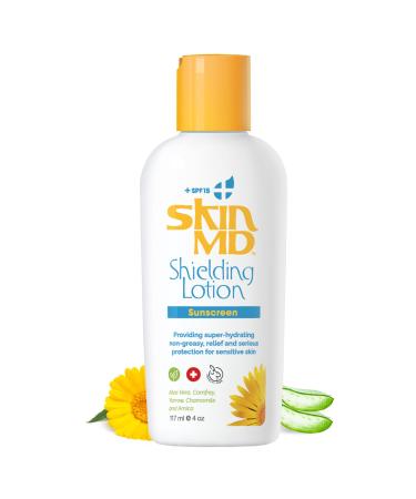 Skin MD Shielding Lotion for Face Body & Hands 4oz + SPF 15 - Helps with Eczema & Psoriasis! The dry skin remedy to the things that dry your skin