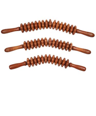 Wood massage tab roller for cellulite lymph drainage wood-manual therapy massage tools for muscle depth tissue 1st (color: coffee-16 rounds))