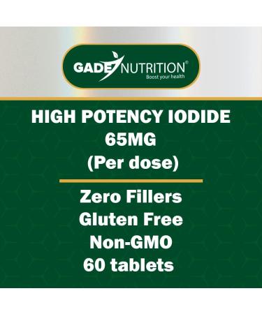 Potassium Iodide 65mg - Thyroid Support Supplement - Non-GMO - Made in USA - 120 Tablets - Buy Online on GoSupps.com