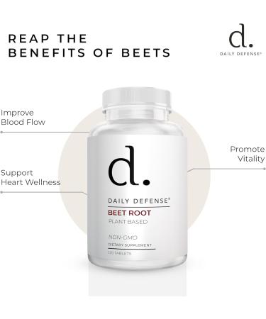 Daily Defense Beet Root Supplements - Overall Vitality & Energy Supplements for Women & Men with Organic Black Pepper Powder & Beet Root Powder - 120 Organic Pills per Bottle - Buy Online on GoSupps.com