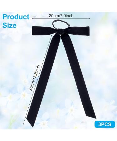 HINZIC 3Pcs Velvet Hair Bows - Black Hair Ribbons & Scrunchies for Women and Girls - Buy Online on GoSupps.com