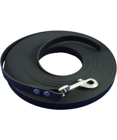 Bio-Line 12mm Biothane Dog Leash 3.0m - Water-Repellent No Hand Loop Perfect for Small & Large Dogs - Black - Buy Online on GoSupps.com