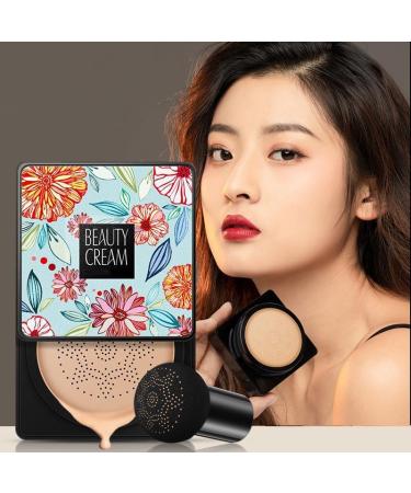 PICKX Mushroom Head Air Cushion BB Cream Concealer Lasting Nude Makeup Moisturizing Brightening Pigment CC Liquid Foundation Even Skin Tone Makeup Base Primer (A-2PC) - Buy Online on GoSupps.com