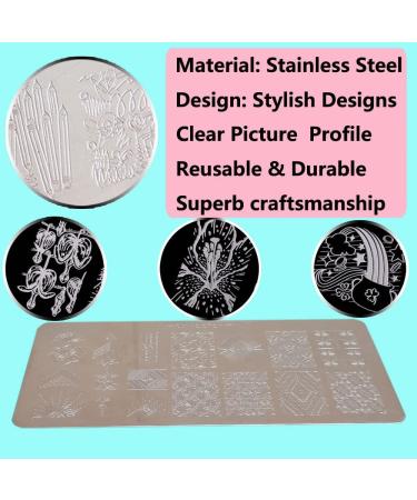 Beauty Nail Embossed Plates Kit - 6 Pcs Stencil Art Manicure Tool for Women & Girls | Perfect for Parties Birthdays & Halloween Decorations - Buy Online on GoSupps.com