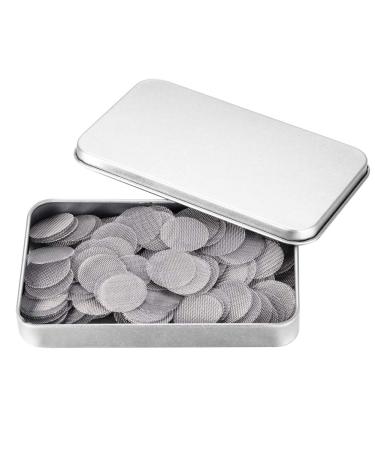 200 Pieces Pipe Screens 100% Stainless Steel Pipe Screen Filters 3/4 Inch (0.75") Pipe Screen with Metal Storage Box