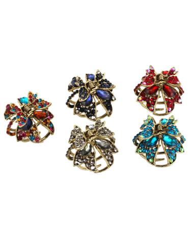 Minkissy 5-Piece Mini Hair Claws | Vintage Retro Hair Clips for Women & Girls | Stylish Bathroom Shower Hair Accessories - Buy Online on GoSupps.com