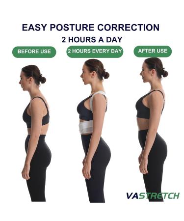 Posture Corrector for Women - Slim Adjustable Shoulder Brace for Upper Back Pain & Chest Pain Relief - Comfortable Under Clothes Large White Back Brace - Buy Online on GoSupps.com