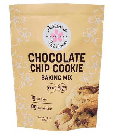 Awesome Blossom Keto Cookie Mix - Gluten Free, Sugar Free, Low Carb, Diabetic Friendly Keto Chocolate Chip Cookies- Healthy And Delicious - Quick And Easy To Bake, Satisfy Your Cravings With Bakery Quality At Home - 1g Net