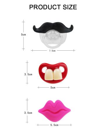 Shop Gothrain 6-Pack Cute Funny Lips Baby Pacifiers | Soft Silicone Designs for Christmas & Halloween Props - Buy Online on GoSupps.com