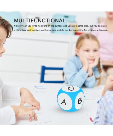 Fockety Write on Wipe Off Dice - 3.9in Blank EVA Dry Erase Cubes in Blue | Portable Teaching Aids for Writing Letters Numbers & Shapes | Vibrant & Cleanable - Buy Online on GoSupps.com