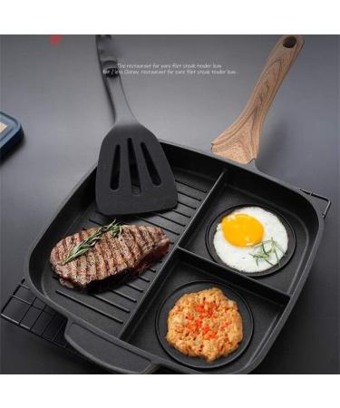 Frying Pan 3 Section Grill Pan Non Stick Skillet 3-in-1 Breakfast Pan Meal Skillet Aluminum Griddle Divided Pan Suitable for Gas Stove Induction Cooker - Buy Online on GoSupps.com
