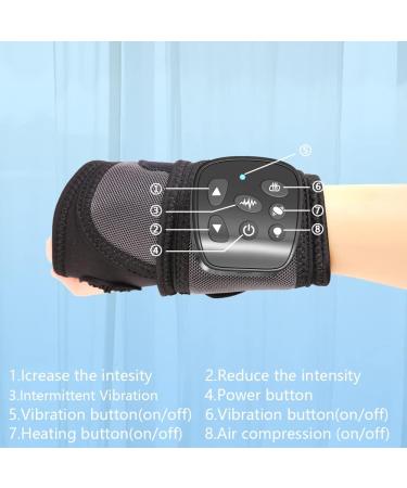 Carpal Tunnel Wrist Brace & Electric Massage Therapy | Hand Massager with Vibration Compression & Heating for Pain Relief & Tendonitis - Buy Online on GoSupps.com