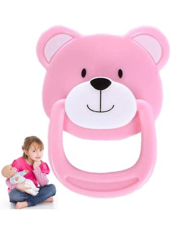 Gruwkue Baby Pacifier | Bear-Shaped Magnetic Dummy for Boys & Girls | Cute Puppy Bike Doll Accessories in Pink - Buy Online on GoSupps.com