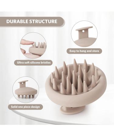 ZMCLG Silicone Scalp Massage Brush - Peeling Head Massage & Hair Growth Stimulator | Wet & Dry Shampoo Brush in Beige - Buy Online on GoSupps.com