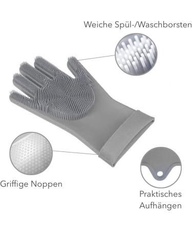 Voarge Silicone Gloves - Antibacterial Cleaning Brush & Wash Scrubber for Kitchen Dishes Bathroom & Car Wash (Gray) - Buy Online on GoSupps.com