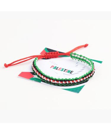 Shop Oralgo's Handmade Adjustable Palestinian Woven Bracelet Flag Design Braided Cotton Statement Piece - Buy Online on GoSupps.com