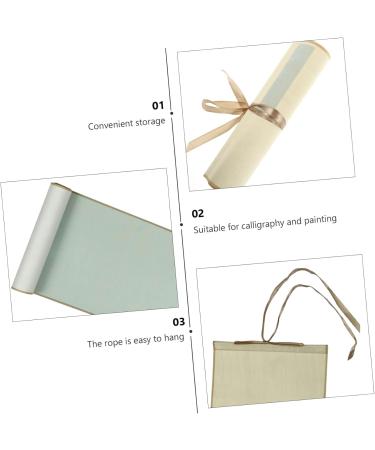 1pc Picture Scroll Home Decor Ornament Drawing Supplies Chinese Scroll Paper Blank Rice Paper Office Green 143X20X1CM - Buy Online on GoSupps.com
