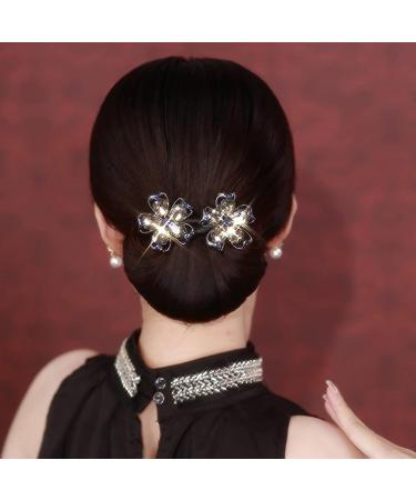 Flower Barrettes for Women | Cloth Alloy Flower Bud Shape Hair Clips Handmade Elastic Barrettes Hair Accessories for Stylish crystal - Buy Online on GoSupps.com