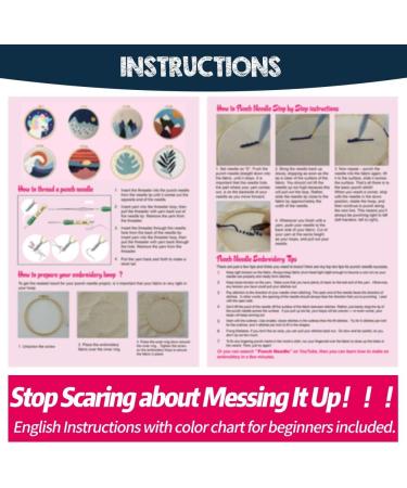 Punch Needle Embroidery Starter Kit - Tool, Threader, Fabric, Hoop, Yarn, Rug Punch Needle Wave - Buy Online on GoSupps.com