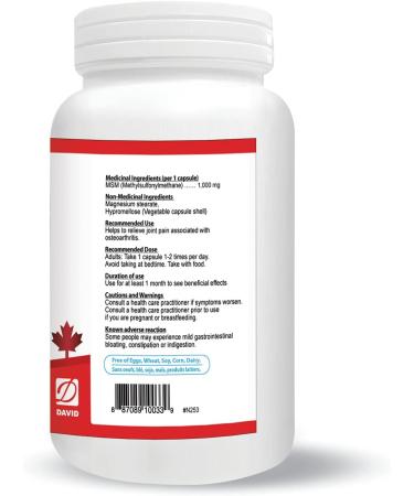 Nutridom MSM 1 000mg Supports Joint Health Methylsulfonylmethane Supplement Non-GMO Vegan Gluten-Free Dairy & Soy Free (120 Veggie Capsules) - Buy Online on GoSupps.com