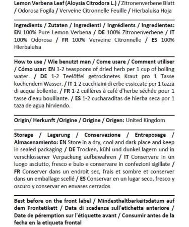  HEALTH EMBASSY Health Embassy Verbena Lemongrass Leaf Herbal Tea | Aloysia Citrodora L | Lemon Verbena Leaf Tea 50g - Buy Online on GoSupps.com