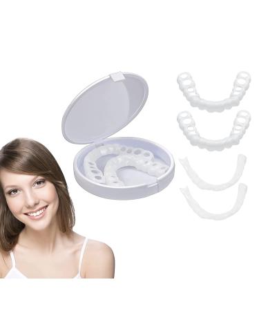 Fake Teeth Denture Snap Smile Teeth Top and Bottom Braces for Women and Men Improve Smile