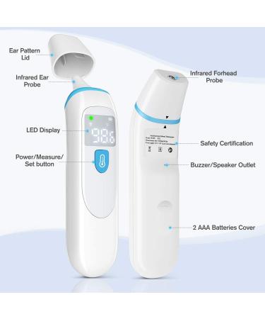 Infrared Thermometer for Adults, Forehead and Ear Thermometer for Fever, Baby Thermometer - Accurate Temperature Reading - Buy Online on GoSupps.com