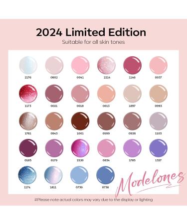 Modelones 32 Pcs Gel Nail Polish Kit 28 Colors Gel Polish Kit with Glitter Glossy&Matte Top Base Coat Nude Pink Blue Purple Glitter Nails Gifts for Women DIY Salon Home - Buy Online on GoSupps.com