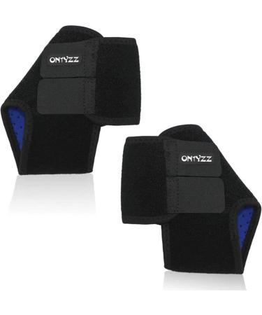 Ontyzz Adjustable Ankle Bandage for Children - Elastic Support for Football Basketball Cycling Running & Dancing - 1 Pair Black - Buy Online on GoSupps.com