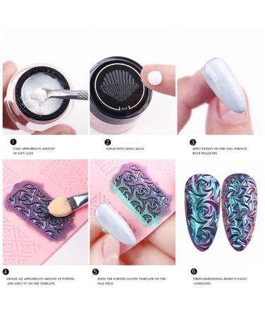 4pcs Mix Nail Art Silicone Printing Templates | 3D Soft Nail Carving Mold Stencils for Manicure - Buy Online on GoSupps.com