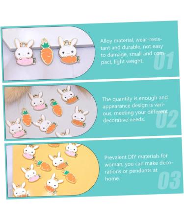 TEHAUX 100 Pcs Easter Ornaments Charms for Necklace Making Rabbit Pendant Charm Chinese Feng Shui Bead Jewelry Charms Pendant Enamel Charms Jewlery Metal Alloy Korean Version - Buy Online on GoSupps.com